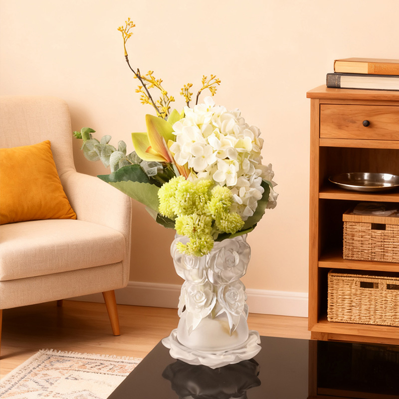 กระบวนการหล่อขี้ผึ้งหาย แก้วตกแต่งบ้าน แจกันแก้วคริสตัล “แจกันกุหลาบ”