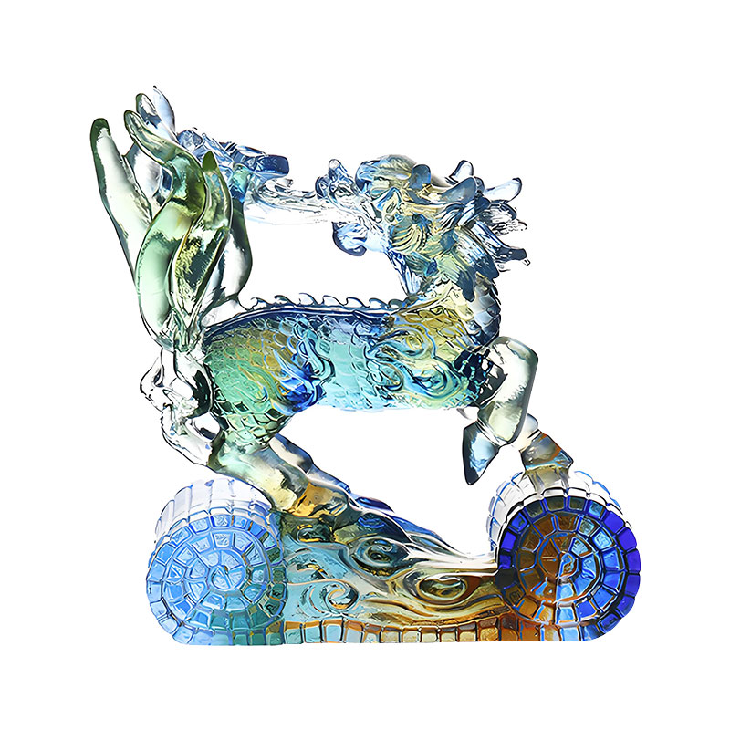 WISDOM Kirin ประดับคริสตัลแก้ว น้ำเงิน เหลืองอำพัน เขียว