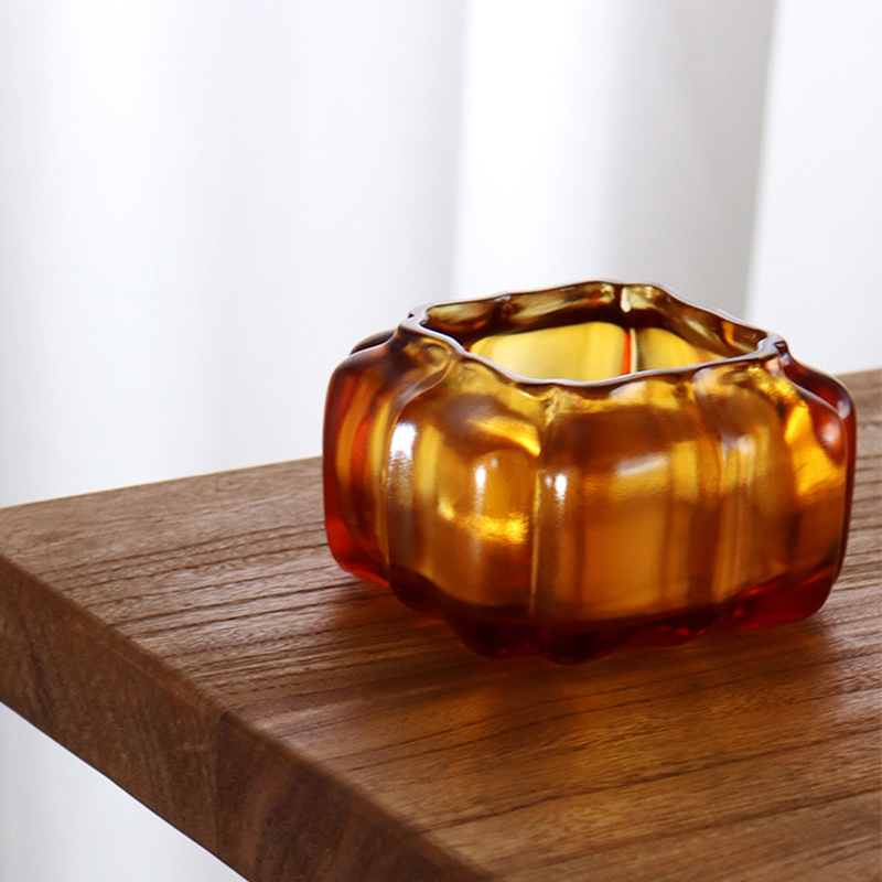 หม้อน้ำแก้วคริสตัลสีม่วงรูปฟักทอง