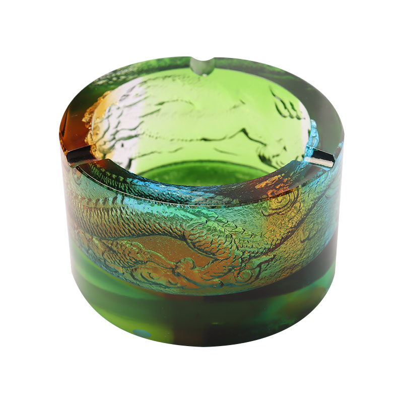 ที่เขี่ยบุหรี่แก้วลายมังกรนอกทะเล