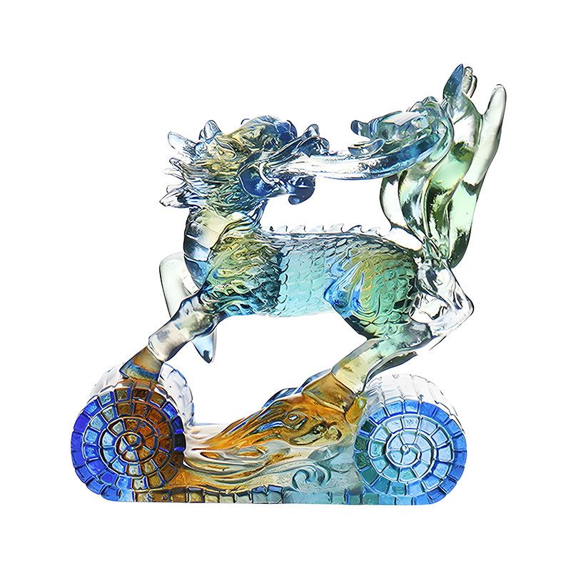 WISDOM Kirin ประดับคริสตัลแก้ว น้ำเงิน เหลืองอำพัน เขียว