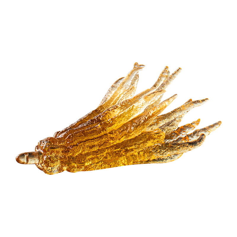 ที่วางธูปแก้วสีทองรูปมือ