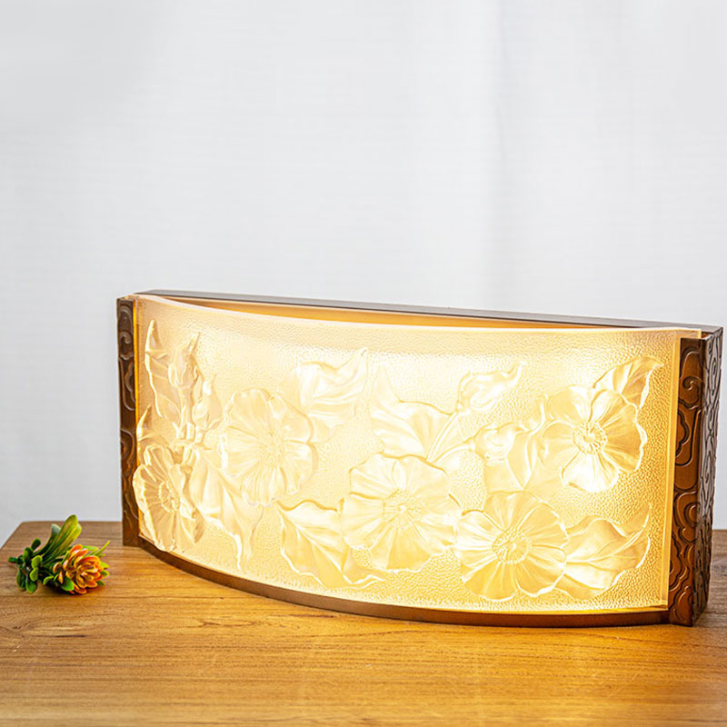 เครื่องประดับโคมไฟแก้วประดับลวดลายดอกชบา