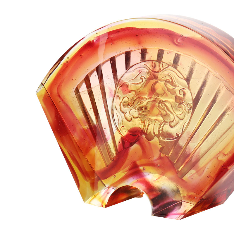 เครื่องประดับแก้วเคลือบรูปพัดจีน