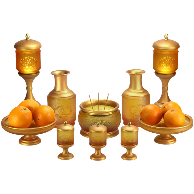 เครื่องแก้วสำหรับวัดพุทธเพื่อนำความมั่งคั่งและสมบัติ