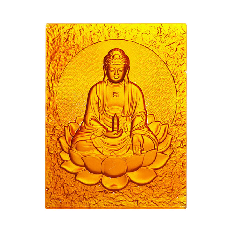 พระพุทธรูปยาแผนโบราณ อิฐแก้วคริสตัลสีทอง