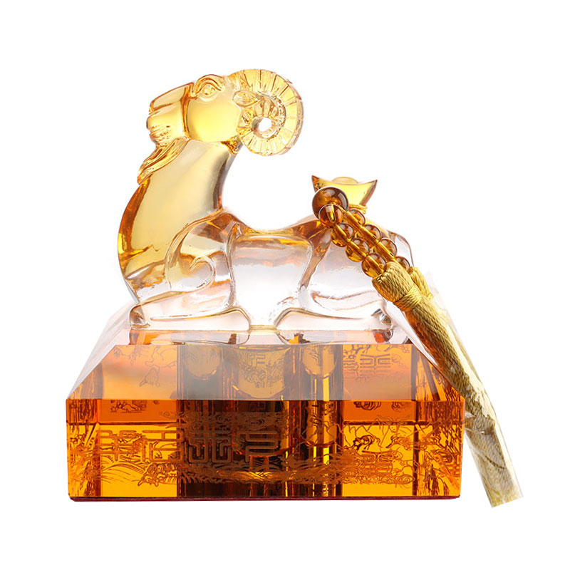 ชุดขวดไวน์แก้วคริสตัลรูปสัตว์นักษัตรจีน