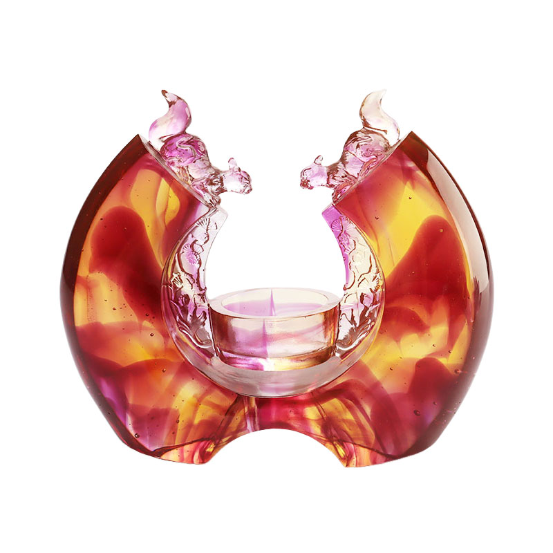 เชิงเทียนเคลือบสีม่วง