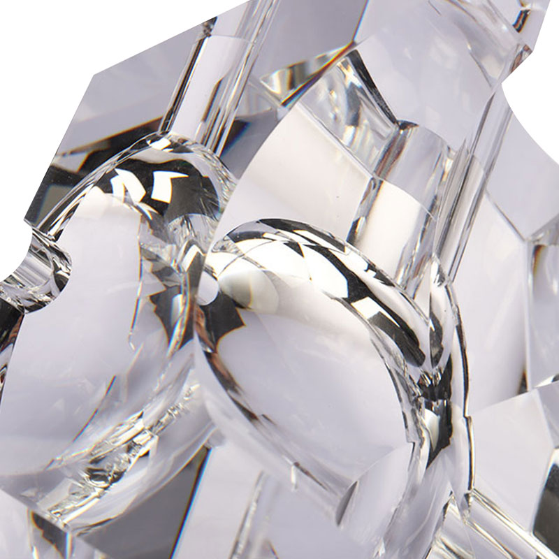 ที่เขี่ยบุหรี่แก้วคริสตัลดีไซน์เรียบง่ายรูปทรงเรขาคณิต