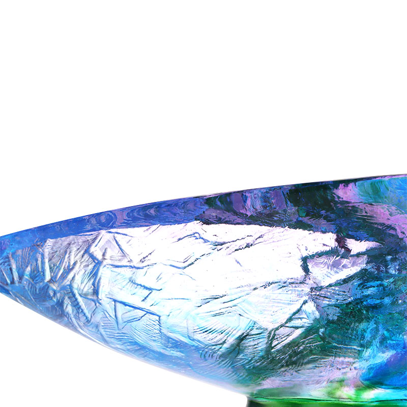 ชามใส่ผลไม้แก้วคริสตัลประดับนก