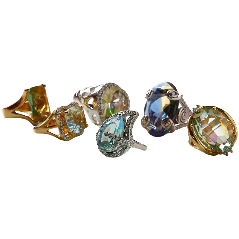 แหวนประดับกระจกตัดทรงหยดน้ำ