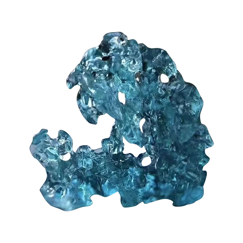 เครื่องประดับแก้วสีฟ้ารูปทรงหิน