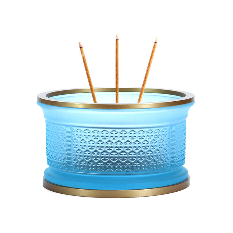 ชุดเครื่องบูชาแก้วรุ่ยอี้ สีฟ้าอ่อน