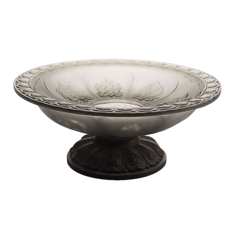 ชามผลไม้เคลือบสีเทา