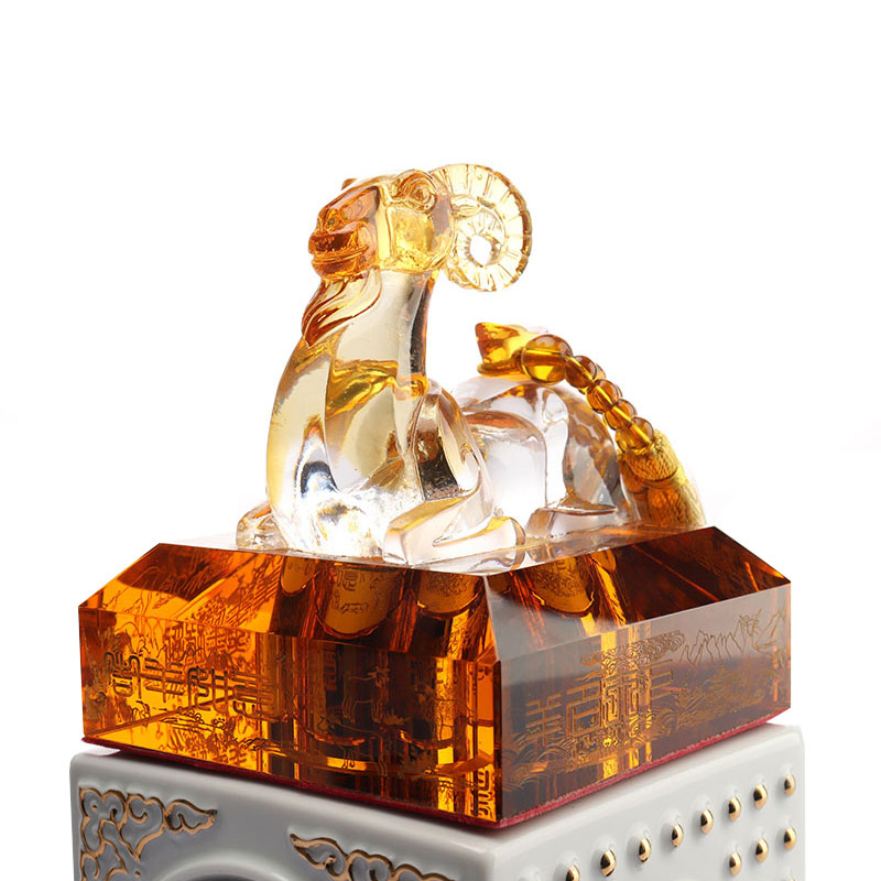 ชุดขวดไวน์แก้วคริสตัลรูปสัตว์นักษัตรจีน