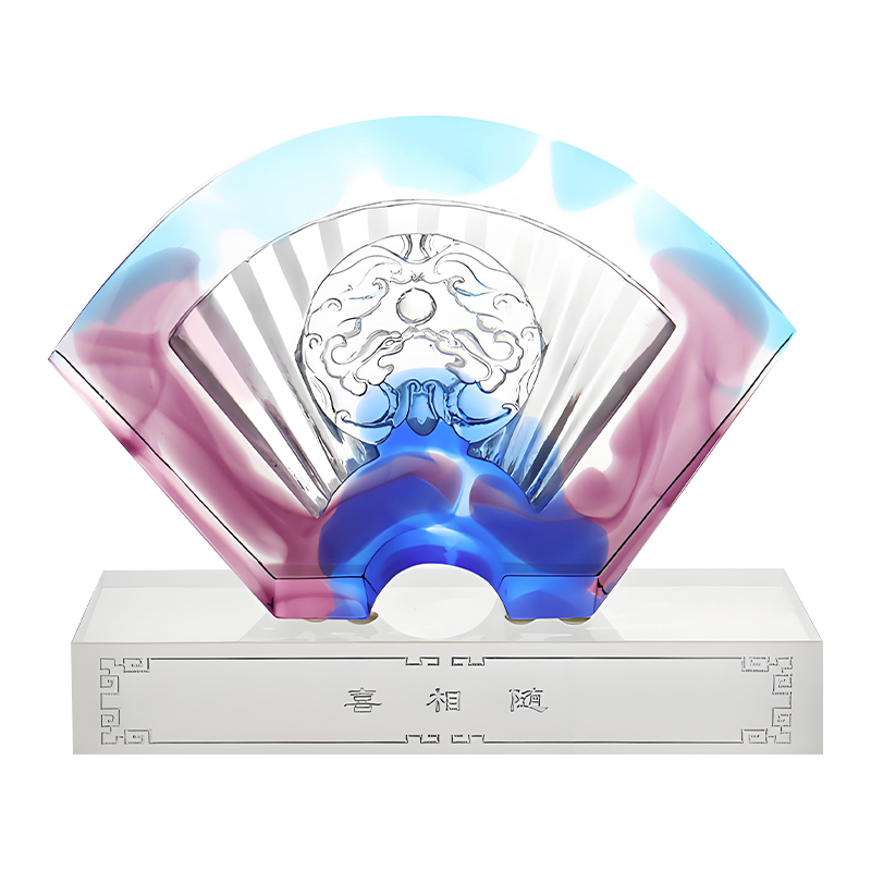 เครื่องประดับแก้วเคลือบรูปพัดจีน