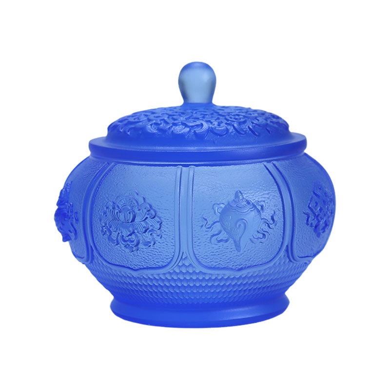 ชุดเครื่องบูชาแก้วคริสตัลชุดดอกบัวแปดสมบัติ