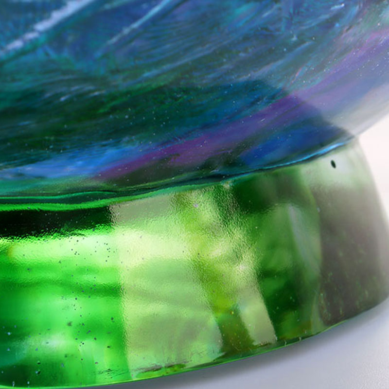 ชามใส่ผลไม้แก้วคริสตัลประดับนก