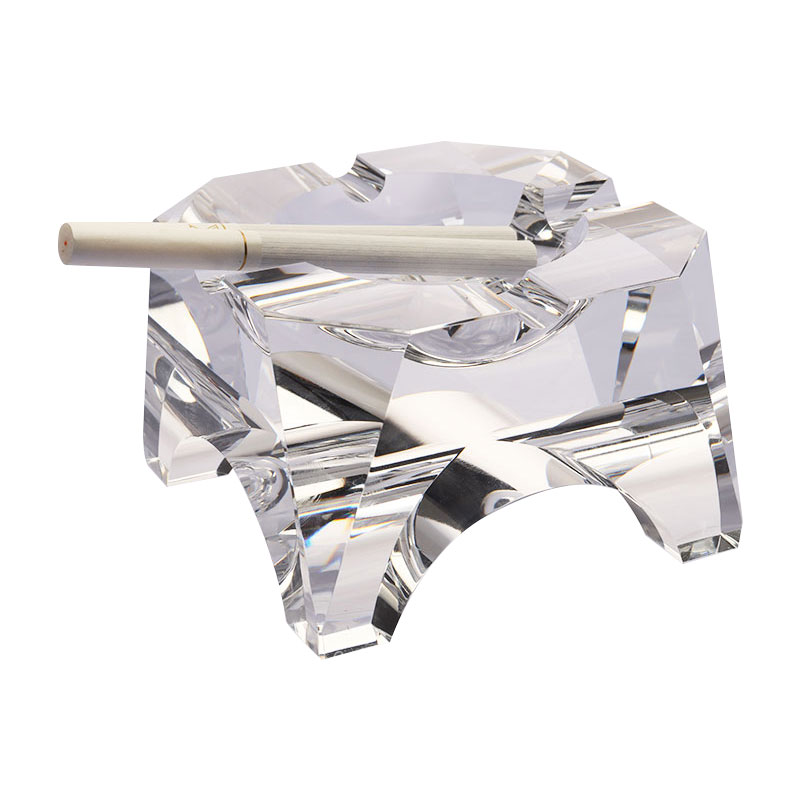 ที่เขี่ยบุหรี่แก้วคริสตัลดีไซน์เรียบง่ายรูปทรงเรขาคณิต