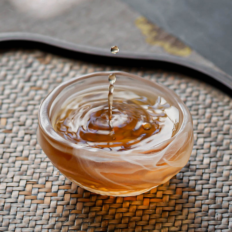 ชุดน้ำชาแก้วใสพร้อมกาน้ำชา,ถ้วยชา