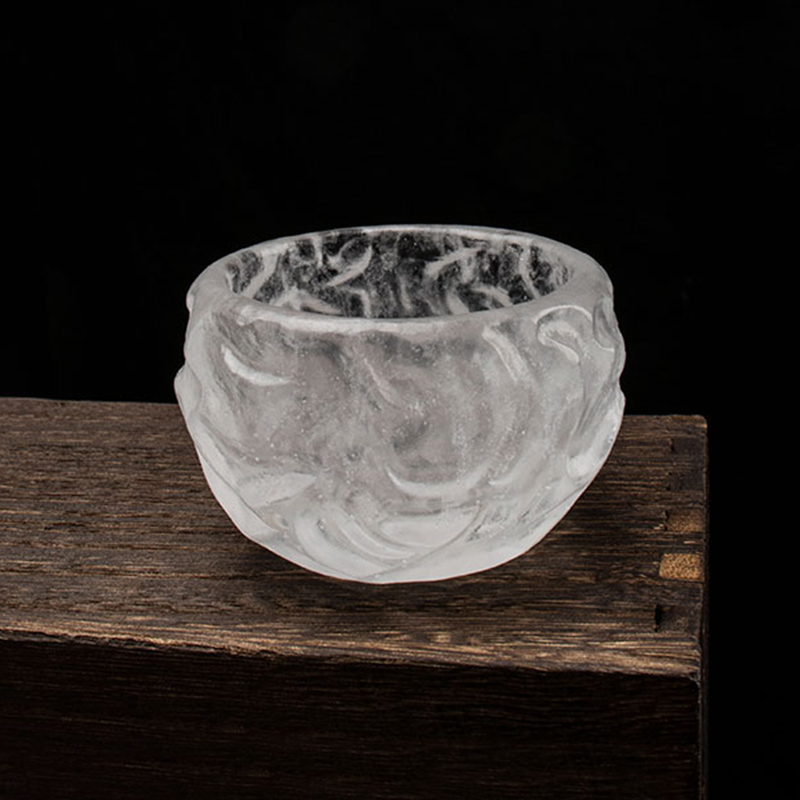 ชุดถ้วยชาแก้วใสลายฟองสำหรับใช้ในการประชุมโฮมออฟฟิศ