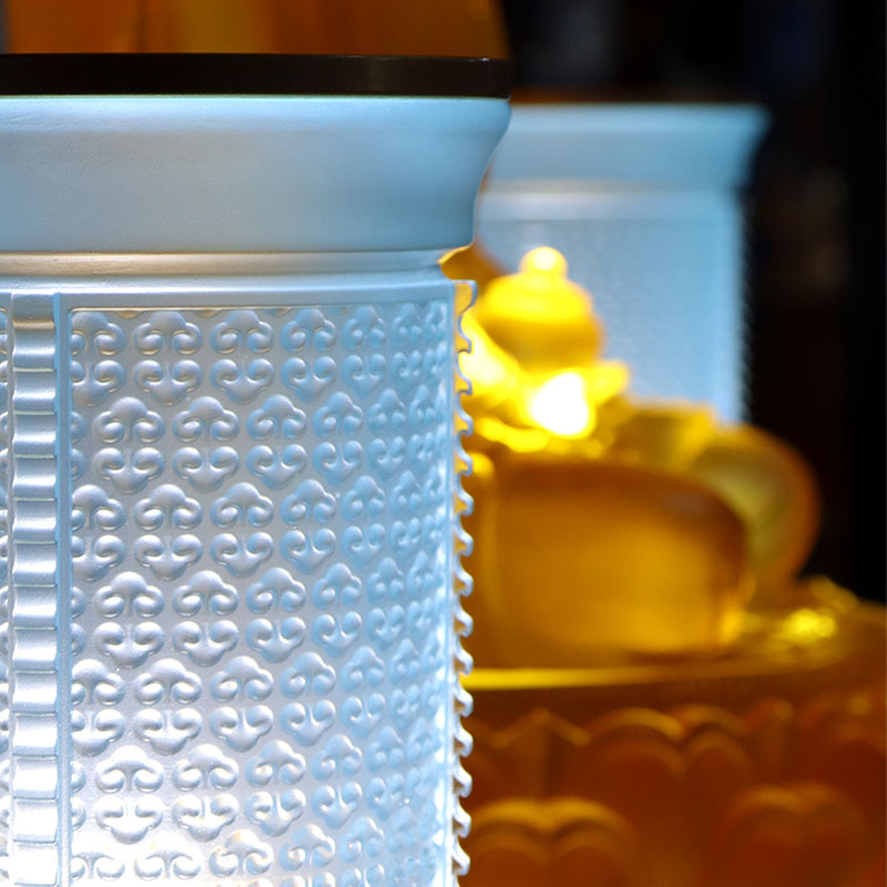 ชุดเครื่องบูชาแก้วรุ่ยอี้ สีฟ้าอ่อน