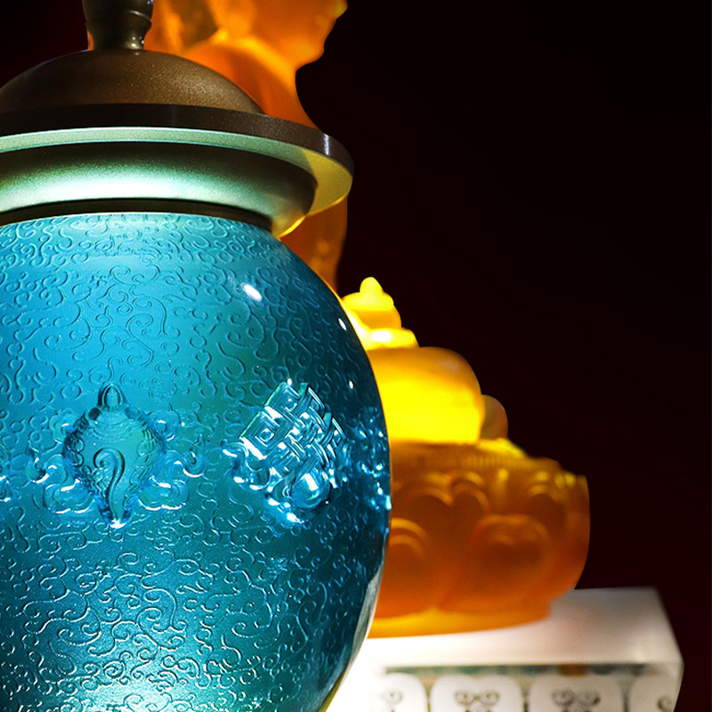 ฟ้าแปดสัญลักษณ์มงคลพุทธบูชาแก้วคริสตัลถวาย