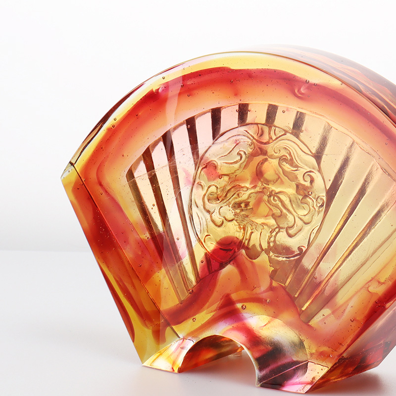 เครื่องประดับแก้วเคลือบรูปพัดจีน