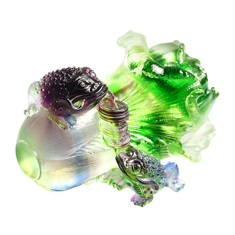 เครื่องประดับประติมากรรมคางคกทองแก้วคริสตัล